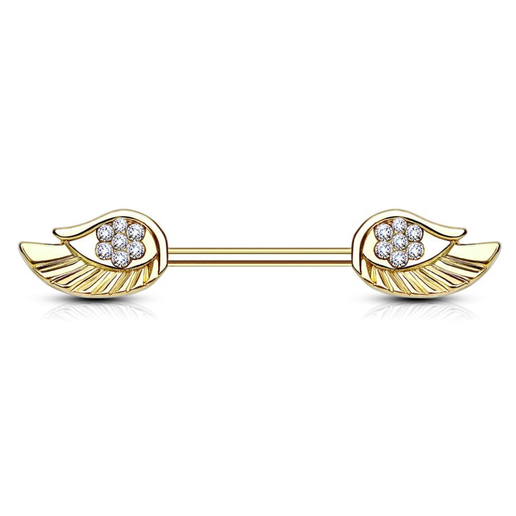 złote skrzydełko piercing intymny w sutku przekłuwanie olsztyn piercing studio