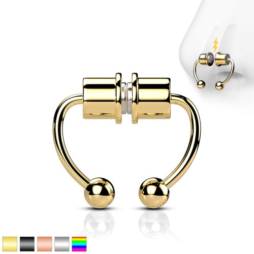 FAKE Oszukany Kolczyk Septum podkowa na Magnes do nosa