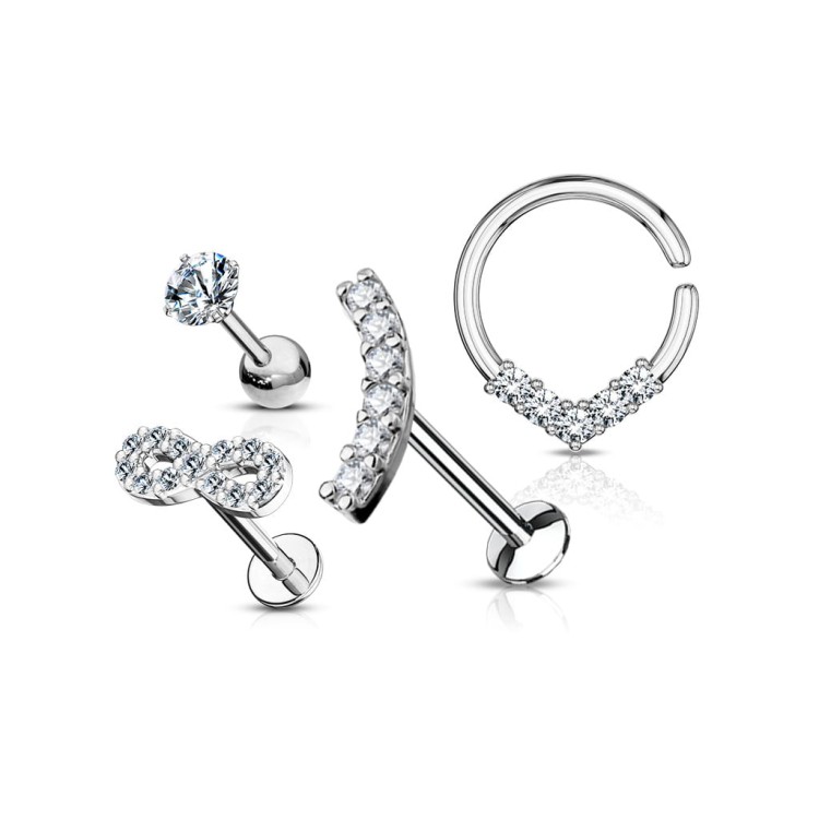 srebrny przekłuwanie uszu chrząstki rook conch helix  daith studio olsztyn