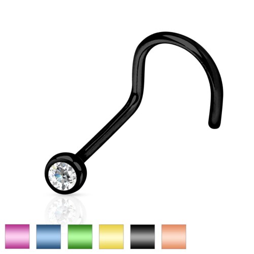 czarny kolczyk do nosa nostril