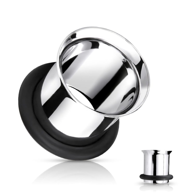 srebrny Tunel 20mm do ucha stal chirurgiczna 316L