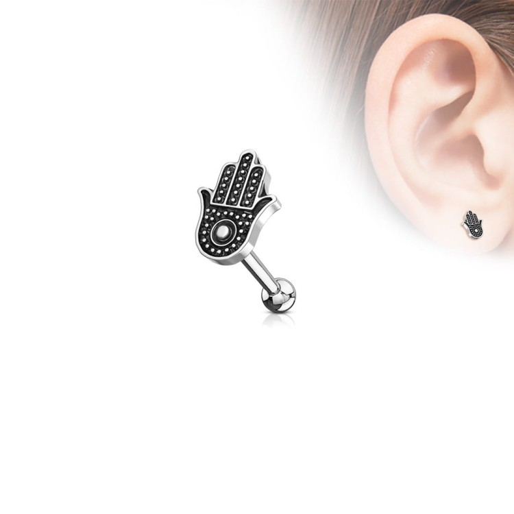 Ręka Hamsa kolczyk do chrząstki w uchu płatka helix kolczyk do ucha