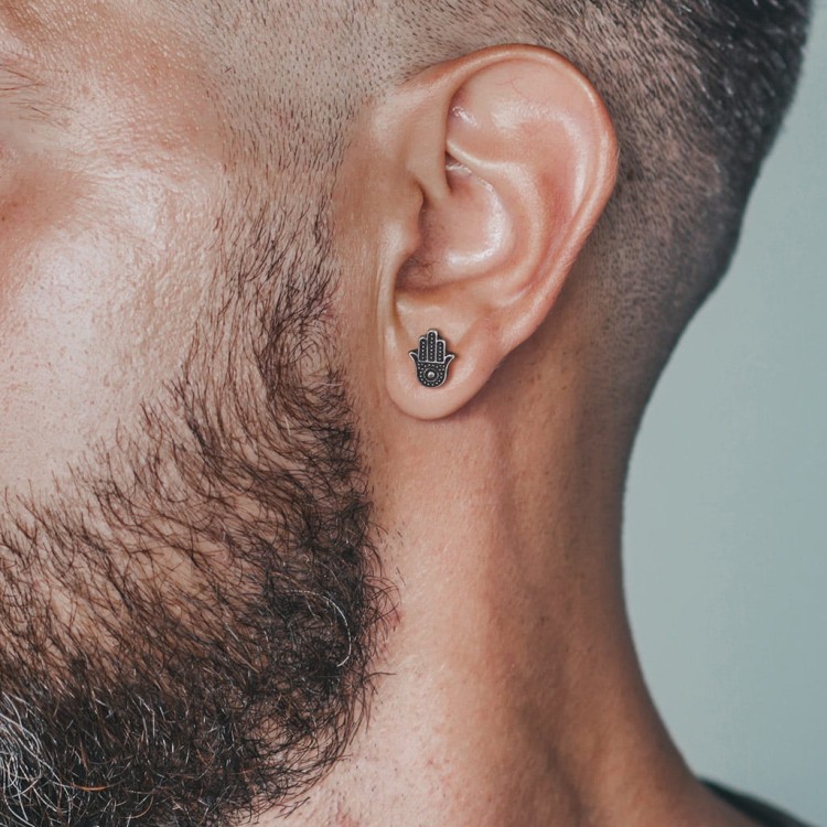 męski kolczyk do ucha Ręka Hamsa  płatka helix kolczyk do ucha sklep z biżuterią