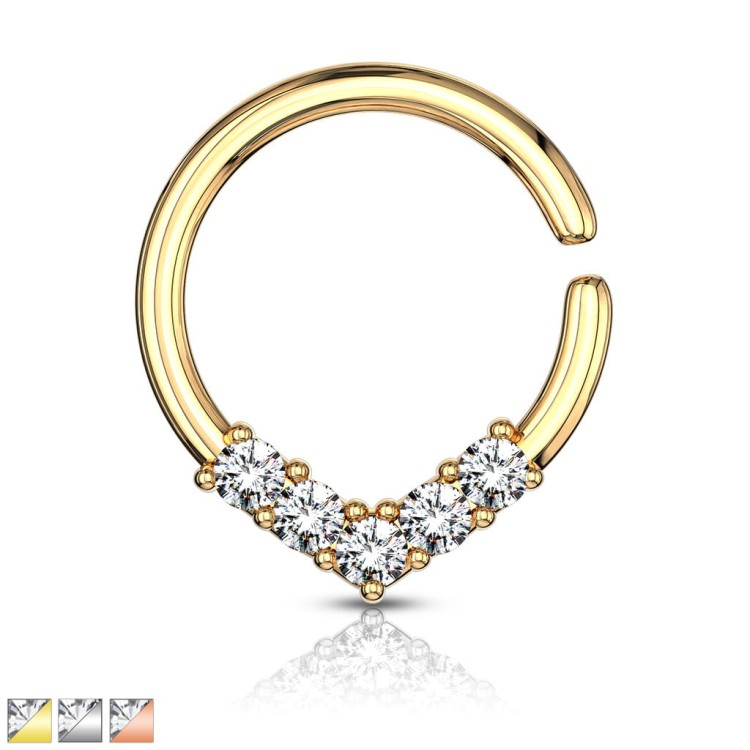 Kolczyk kryształy do chrząstki ucha helix Daith septum kółko piercing sklep