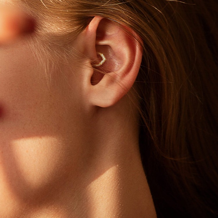 Kolczyk kryształy do chrząstki ucha helix Daith septum kółko