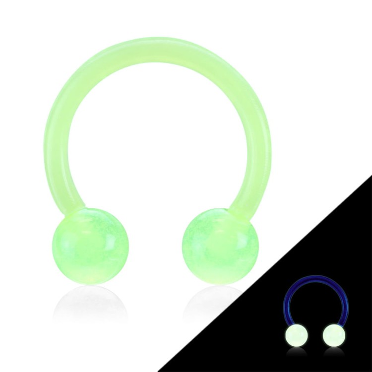 Nieuczulająca PODKOwa kolczyk do wargi ucha smiley septum piercing zielony
