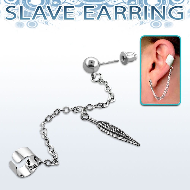 Kolczyk do ucha na łańcuszku helix bez przekłucia do chrząstki piercing
