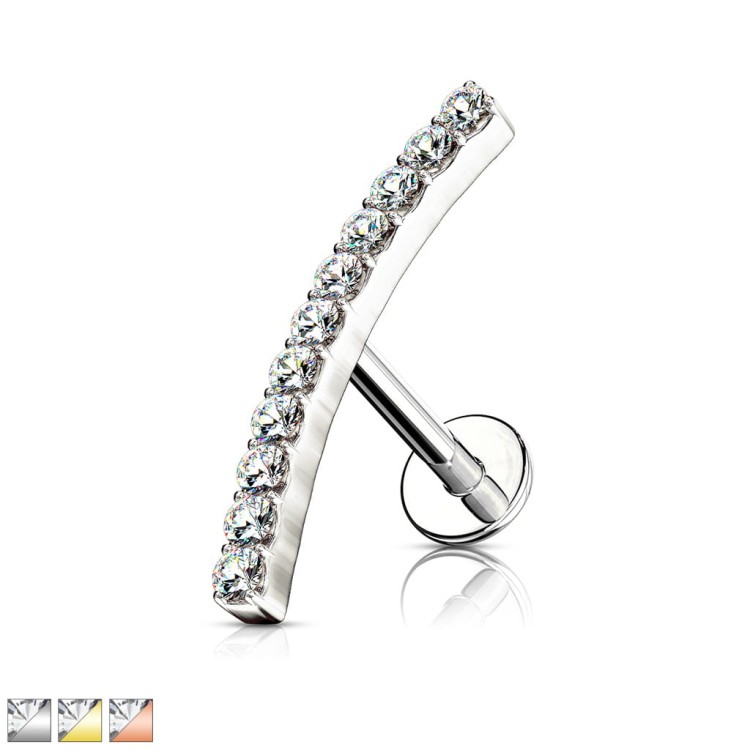 Kolczyk do chrząstki uszu piercing ucha kryształki labret