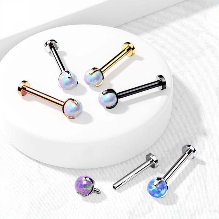 Opal Kolczyk do chrząstki w uchu helix Wargi labret stal chirurgiczna