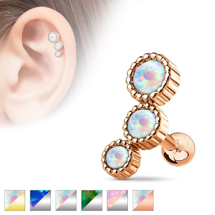 olczyki do tragus i helix z 14-karatowego różowego złota