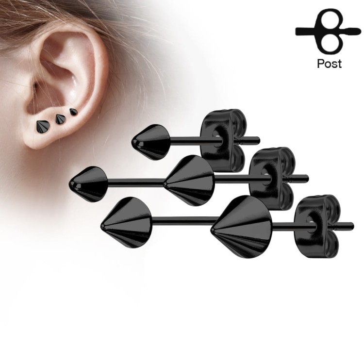 czarne kolczyki do uszu okrągła kulki sklep z biżuterią olsztyn jaroty przekłuwanie uszu