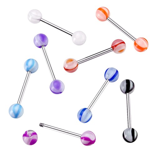 Akrylowe kolczyki do JĘZYKA UV