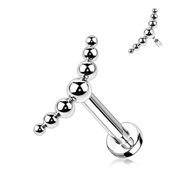 srebrny Kolczyk labret z Tytanu do uszu chrząstki helix tragus