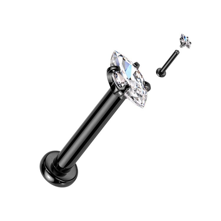 czarny labret kolczyk do chrząstki ucha helix, rook, conch lobe