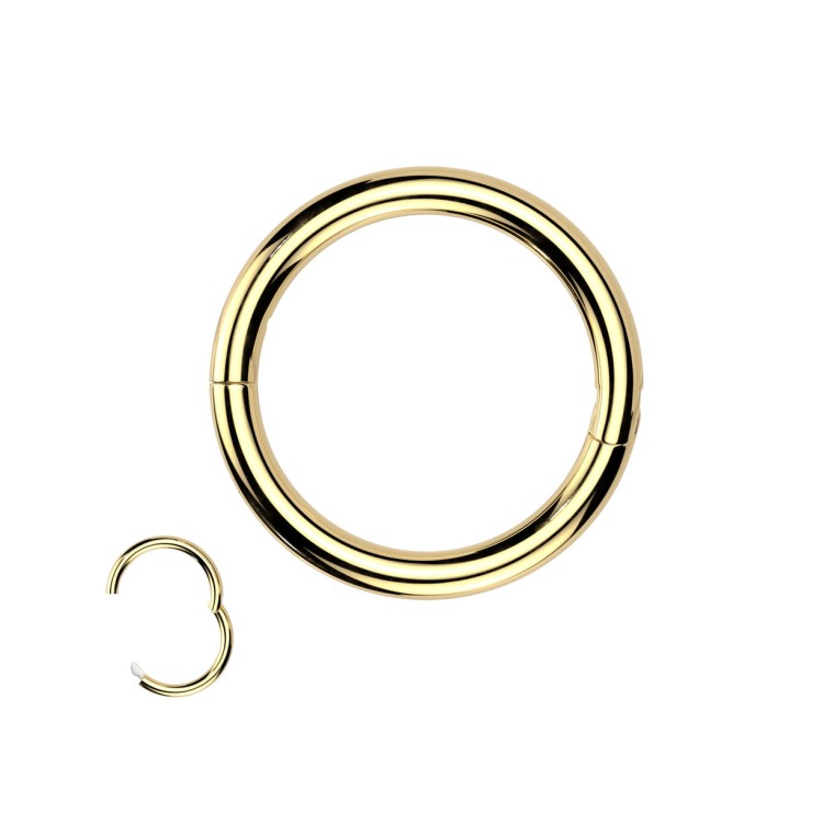 złoty piercing kółko tytan piercing septum, helix, tragus