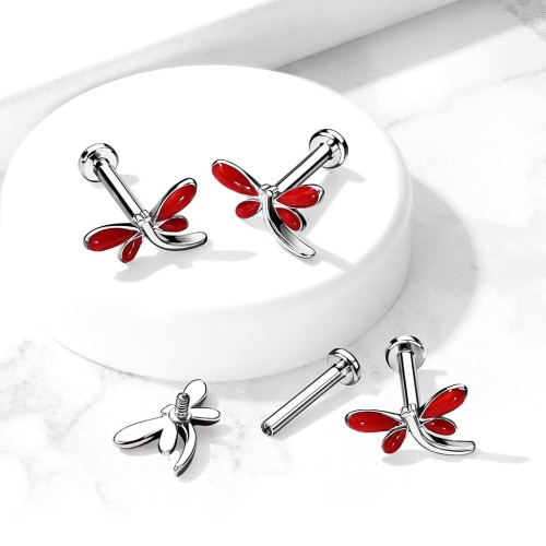 kolczyk ważka, labret ważka, kolczyk do wargi,