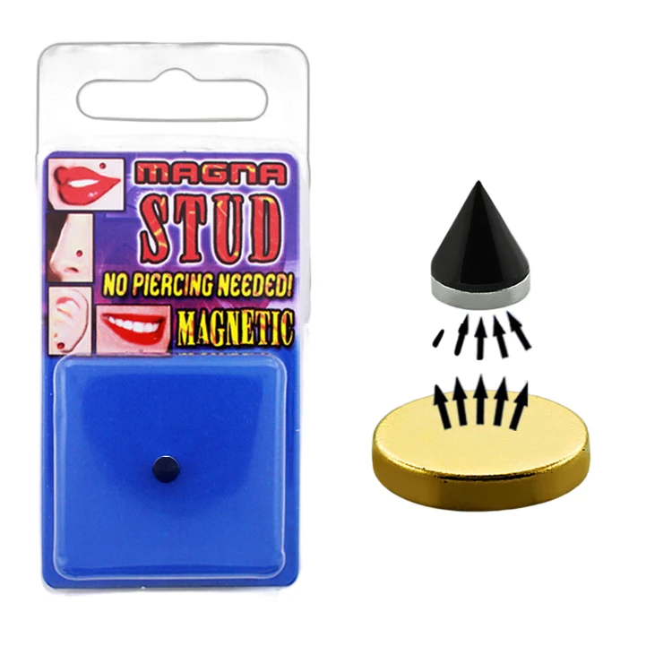 kolczyka na magnes czarny stożek oszukany piercing sklep z biżuterią olsztyn.webp