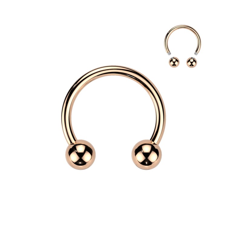 PODKOWA daith różowe złoto kolczyk do wargi ucha smiley septum