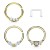 Kolczyk do septum złoty 10 mm – zestaw 3 szt. + retainer | antyalergiczny | stal chirurgiczna 316L | piercing