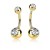 Kolczyk do pępka tytan G23 złoty PVD 1.6 mm antyalergiczny piercing