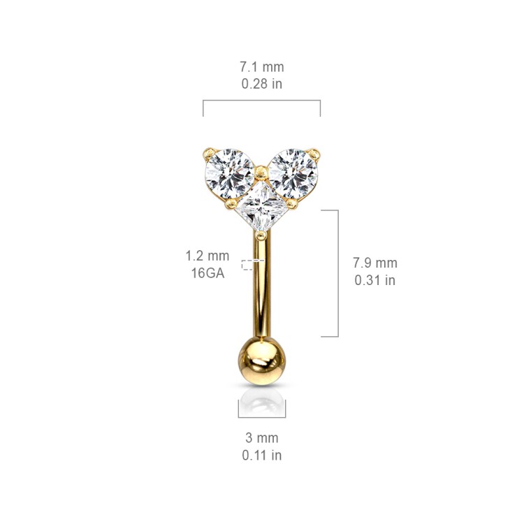 jak zmierzyc piercing kolczyk w brwi daith