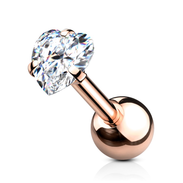 rose gold Kolczyk do ucha serce