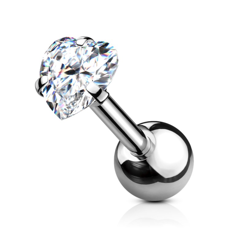 srebrny Kolczyk do ucha serce