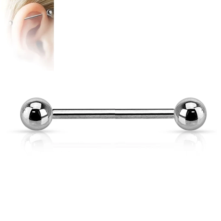 Kolczyk industrial do ucha z tytanu implant grade. Antyalergiczny/nieuczulający