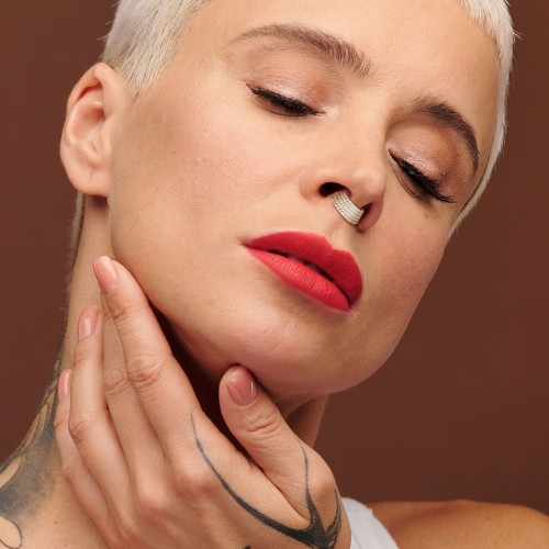 Złoty kolczyk kółko cyrkonie piercing Septum Daith