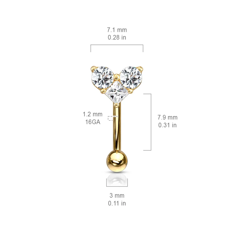 jak zmierzyc piercing kolczyk w brwi daith