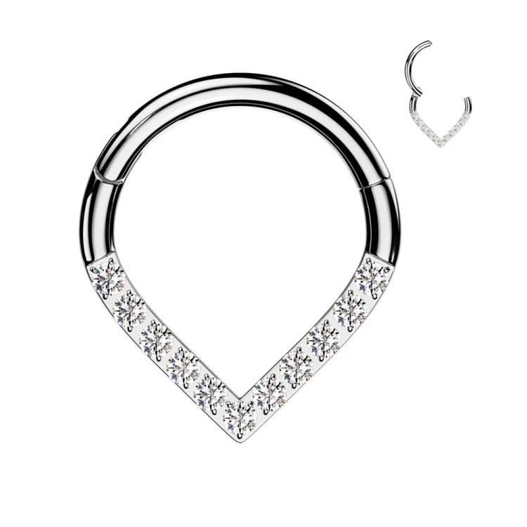 srebrny Kolczyk Clicker piercing septum daith helix