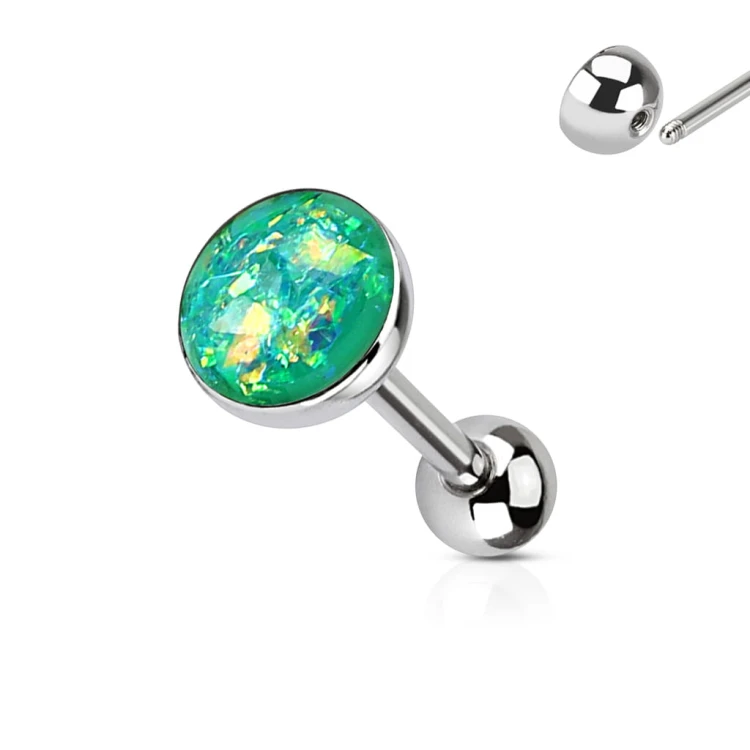 zielony Kolczyk do jezyka  piercing