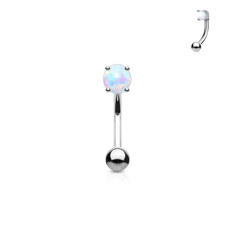kolczyk-banan-opal-3mm-stal-chirurgiczna-brwi-daith srebrny