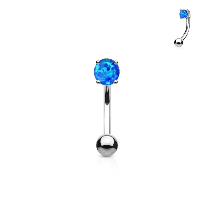 kolczyk-banan-opal-3mm-stal-chirurgiczna-brwi-daith niebieski