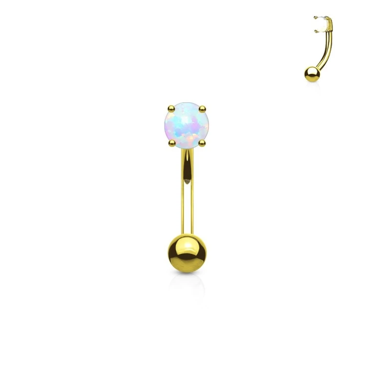 kolczyk-banan-opal-3mm-stal-chirurgiczna-brwi-daith złoty