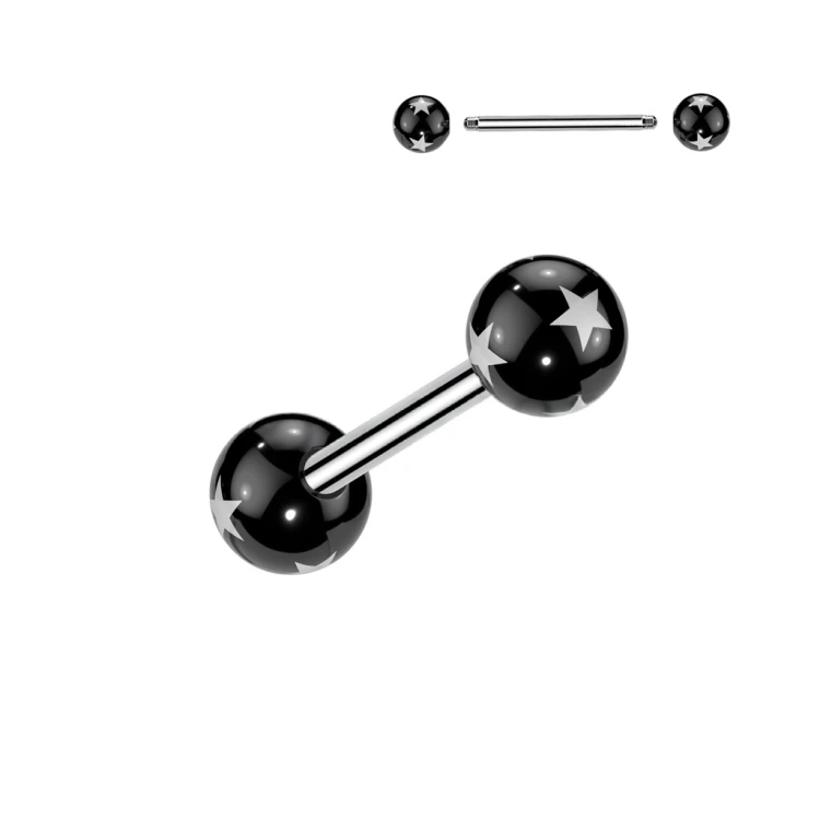 czarny kolczyk do języka piercing przebijanie olsztyn