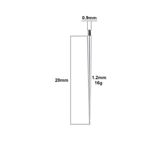 Pin do wprowadzania biżuterii (Taper / Transfer) stal chirurgiczna 1.2mm