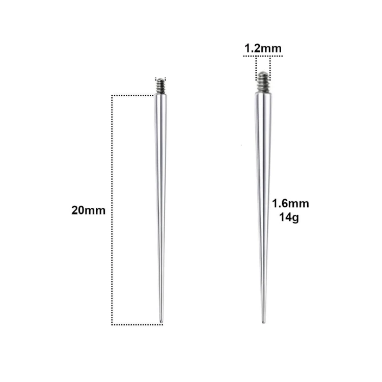 Pin do wprowadzania biżuterii (Taper / Transfer) stal chirurgiczna 1.6mm