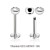 Tytanowy labret z półkulką i kryształkiem piercing helix tragus conch