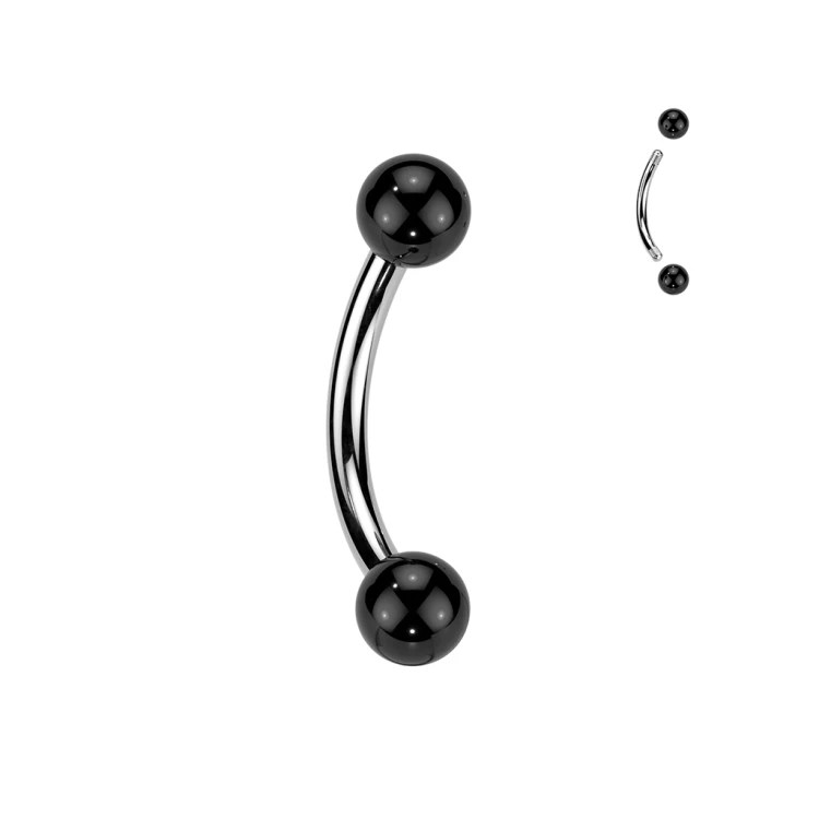 Kolczyk banan do Brwi Daith piercing czarny