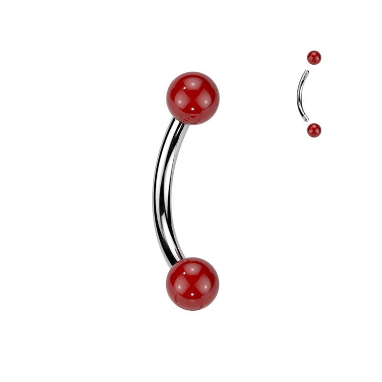 Kolczyk banan do Brwi Daith piercing czerwony