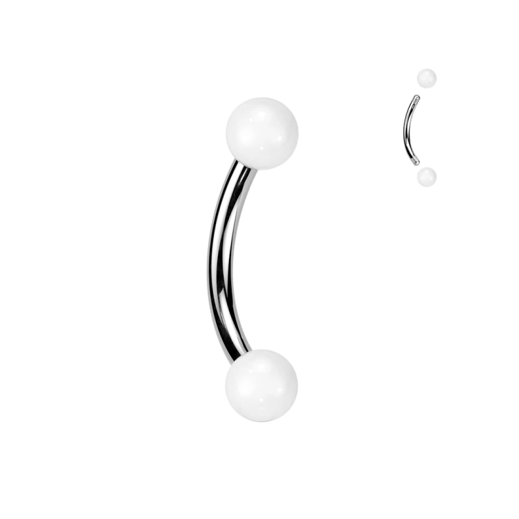Kolczyk banan do Brwi Daith piercing biały