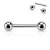 Tytanowa sztanga z półkulką i kryształkiem piercing helix tragus conch
