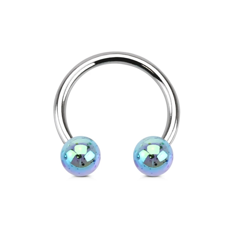 niebeiska Kolczyk podkowa stal chirurgiczna septum helix lobe