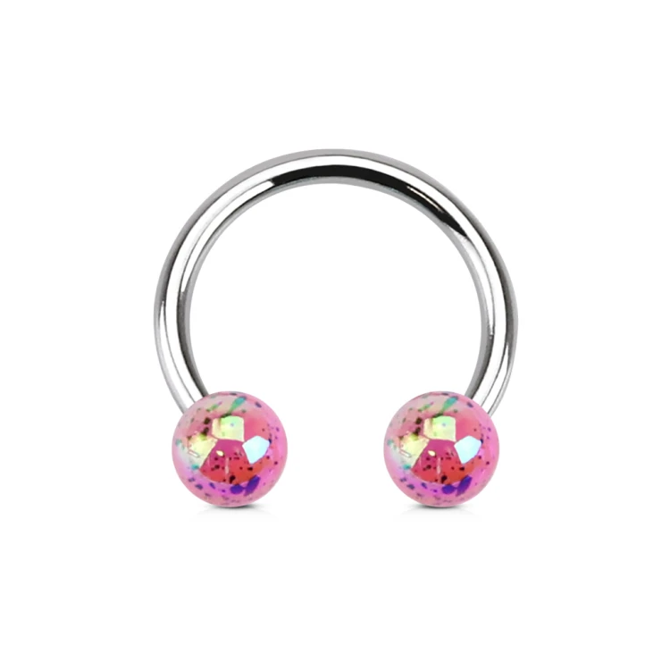 rózowa piercing Kolczyk podkowa stal chirurgiczna septum helix lobe