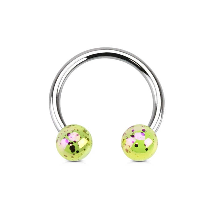 zółty piercing Kolczyk podkowa stal chirurgiczna septum helix lobe