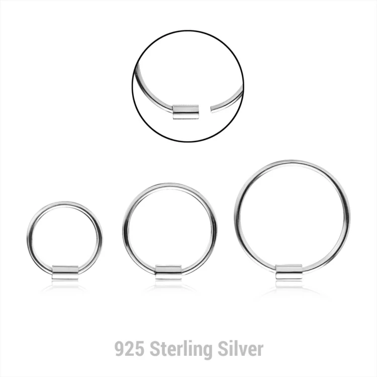 Srebrne Kółko do Nosa / Helix kolczyk nostrill – Srebro 925 0.7mm