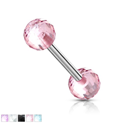 Akrylowy Kolczyk do Języka Sztanga Ball UV – Stal Chirurgiczna 316L