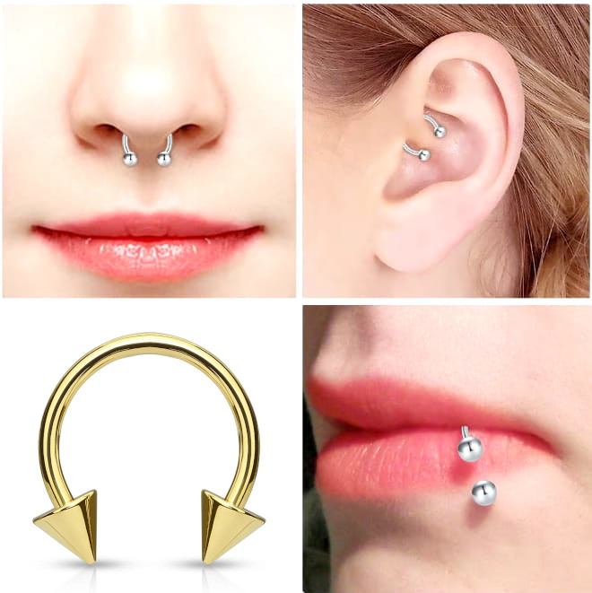 PODKOWA Stożek piercing chrząstka heli vertical podkówka septum 1.2mm