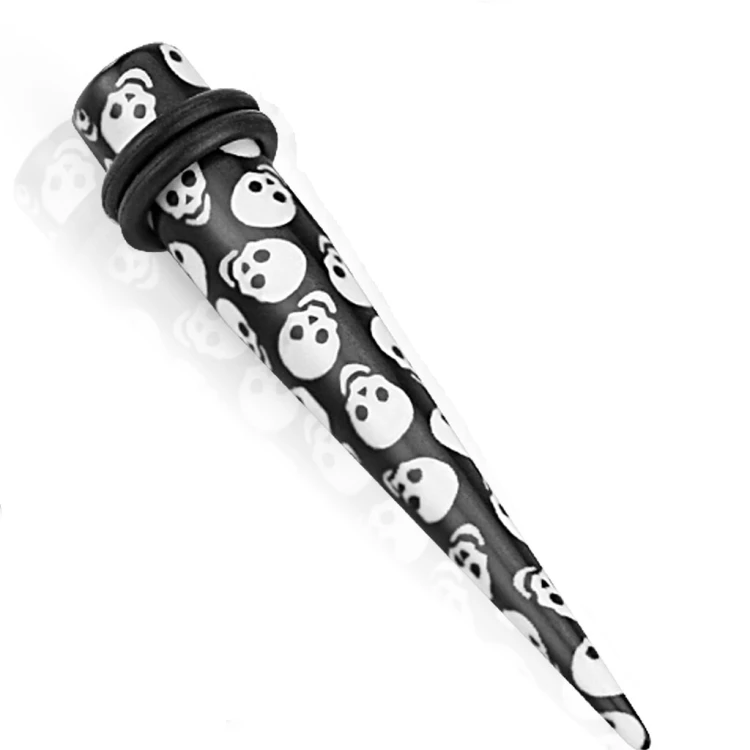 Rozpychacz do ucha 8mm Czaszka prosty taper.jpg